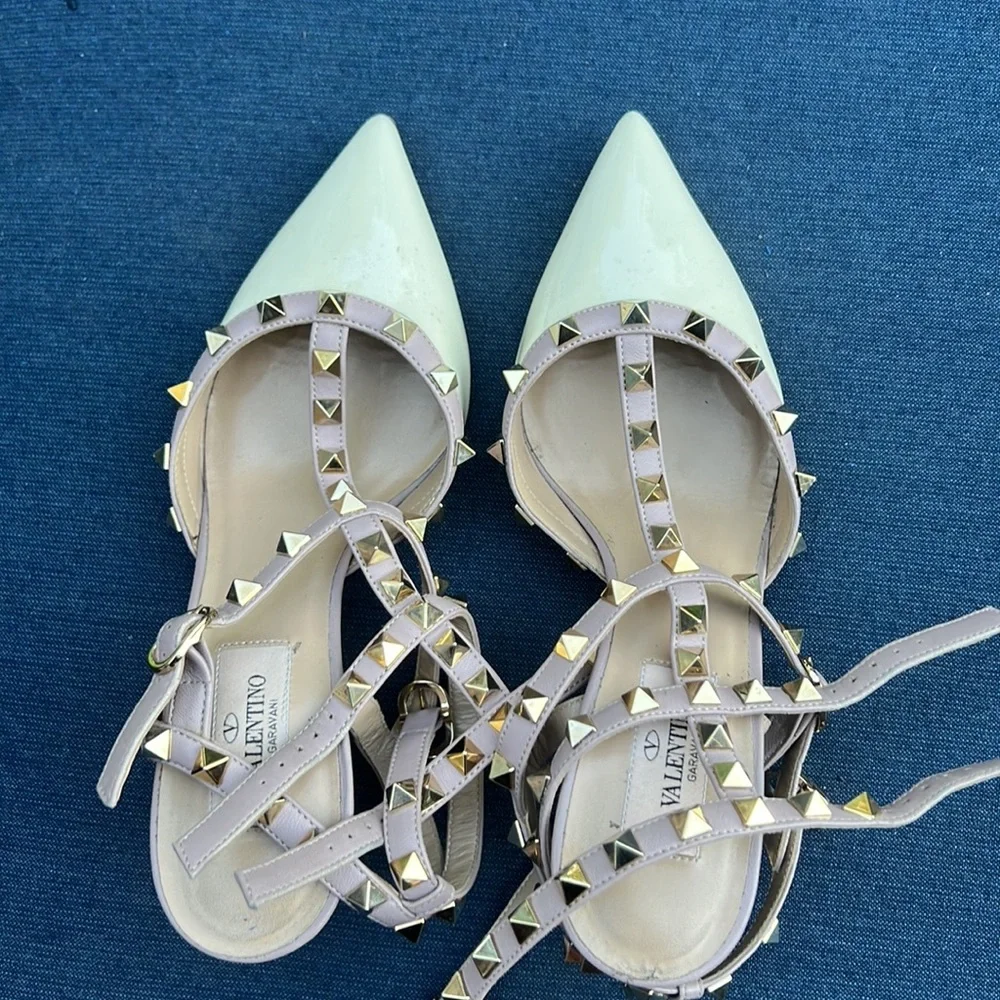 Rockstud Caged 65 Leather Ankle Strap Pump - Picture 2 of 12